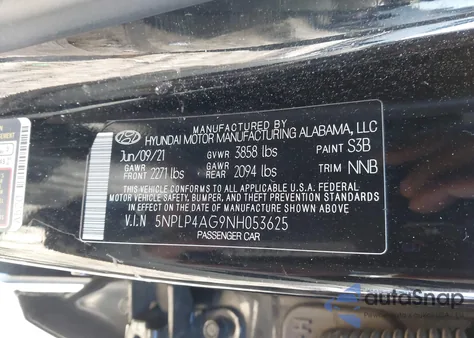 2022 Hyundai Elantra Limited из США, поврежденный, VIN 5NPLP4AG9NH053625